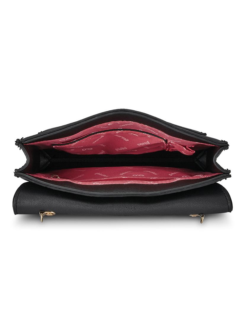 black leatherette (pu) regular sling bag - 17771061 - Zoom Image - 3