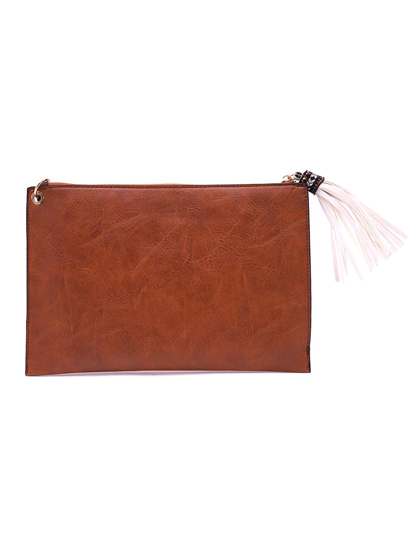 tan leatherette (pu) regular sling bag - 17771066 - Zoom Image - 2