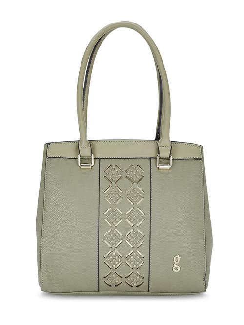green leatherette (pu) printed handbag - 17771069 - Standard Image - 1