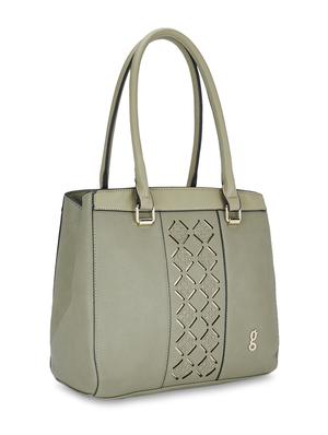 green leatherette (pu) printed handbag - 17771069 - Standard Image - 4