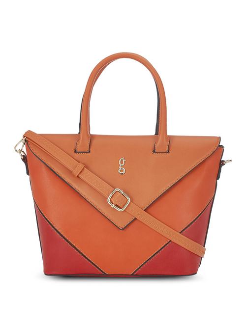 orange leatherette (pu) handbag - 17771070 - Standard Image - 1