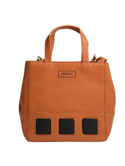 tan leatherette (pu) regular handbag - 17771074 - Standard Image - 1