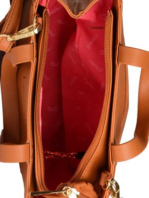 tan leatherette (pu) regular handbag - 17771074 - Standard Image - 3