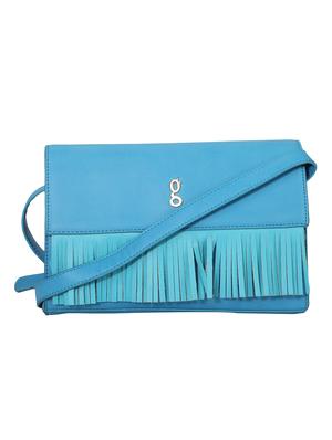 blue leatherette (pu) regular sling bag - 17771080 - Standard Image - 4