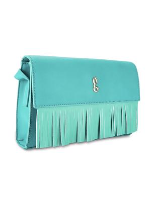 blue leatherette (pu) regular sling bag - 17771081 - Standard Image - 4