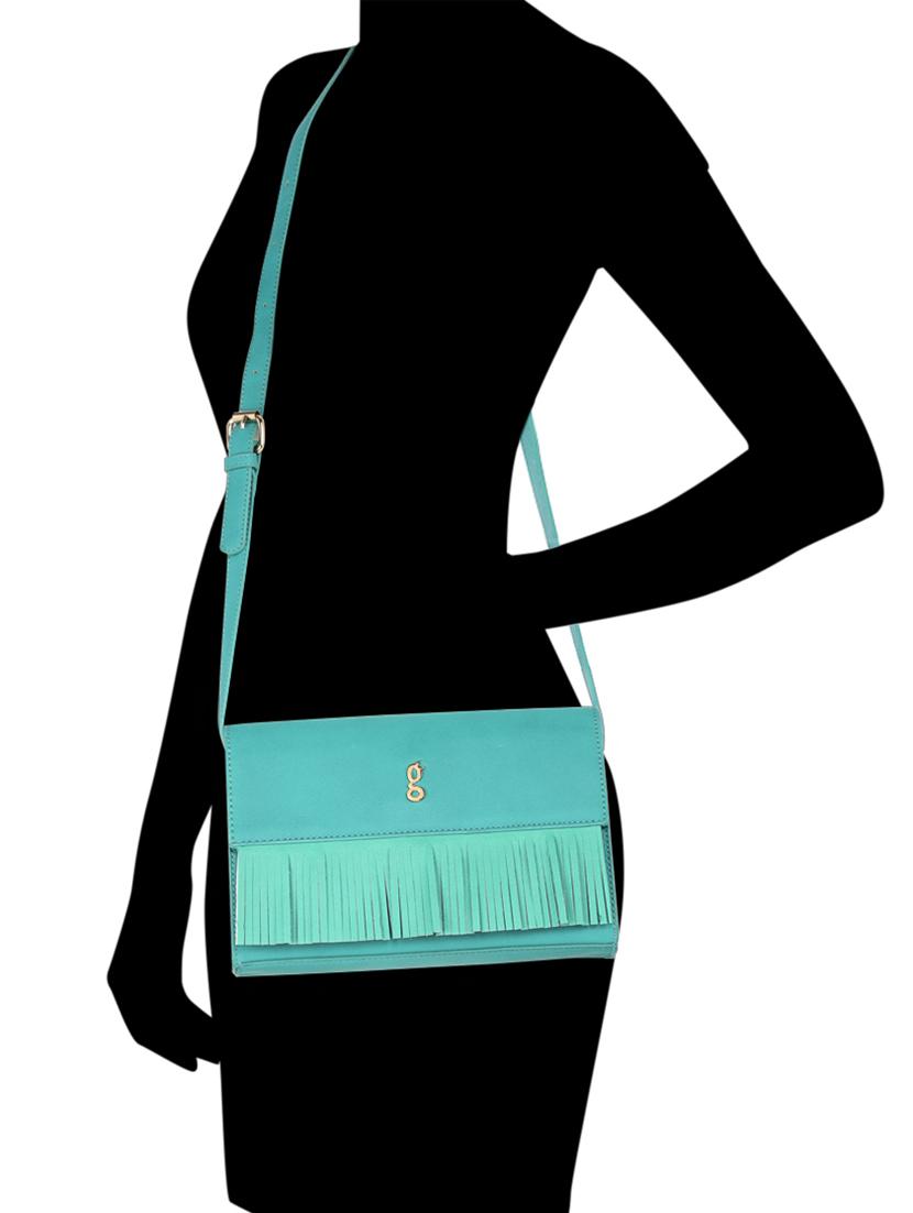 blue leatherette (pu) regular sling bag - 17771081 - Zoom Image - 5