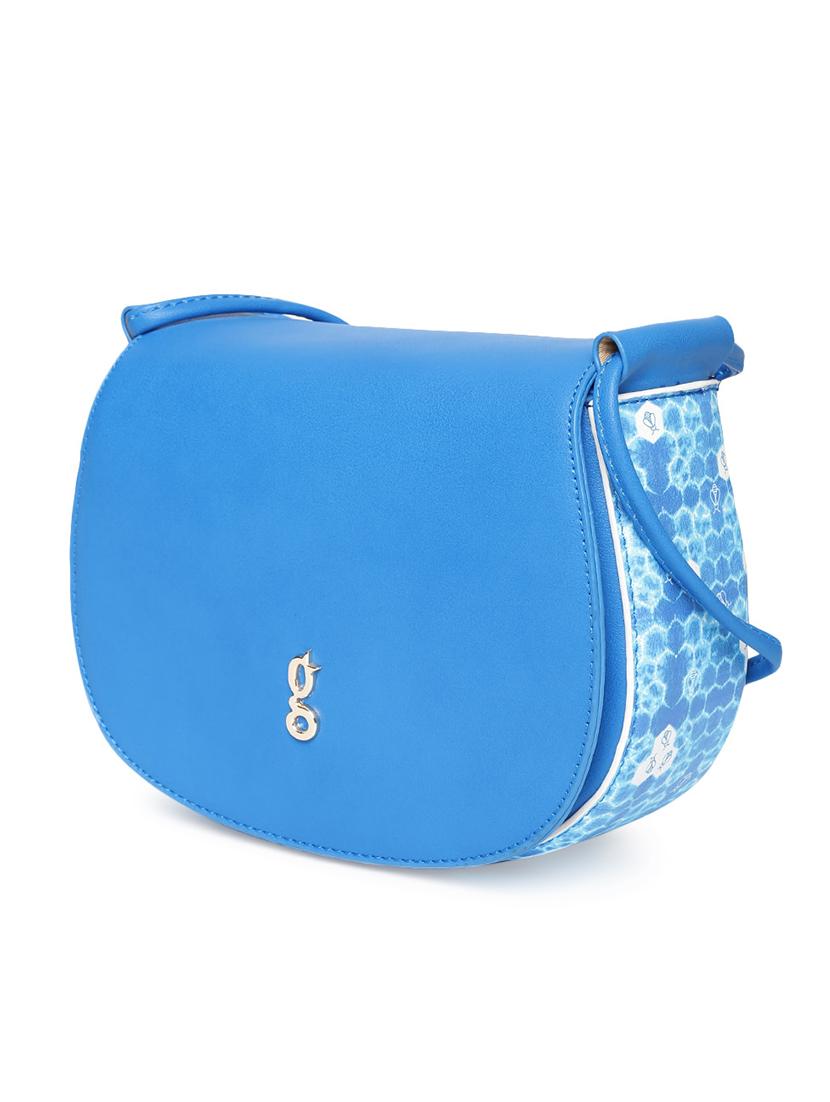 blue leatherette (pu) regular sling bag - 17771082 - Zoom Image - 4