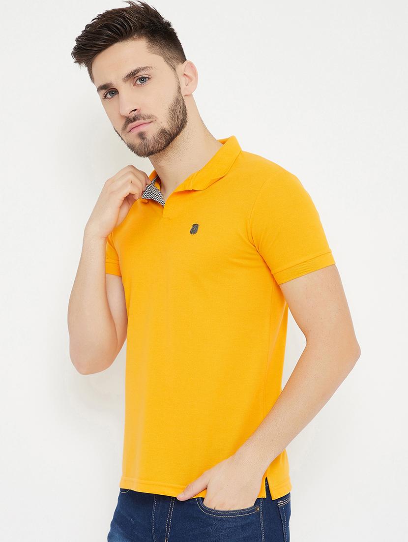 yellow solid polo t-shirt - 17771130 - Zoom Image - 2