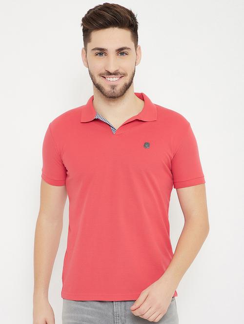 red solid polo t-shirt - 17771133 - Standard Image - 1