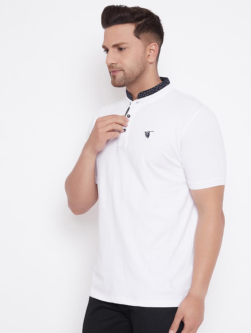 white solid polo t-shirt - 17771140 - Zoom Image - 2