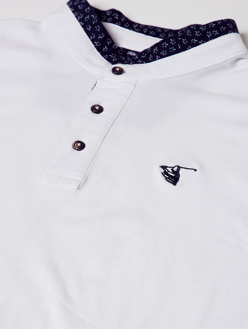 white solid polo t-shirt - 17771140 - Zoom Image - 5
