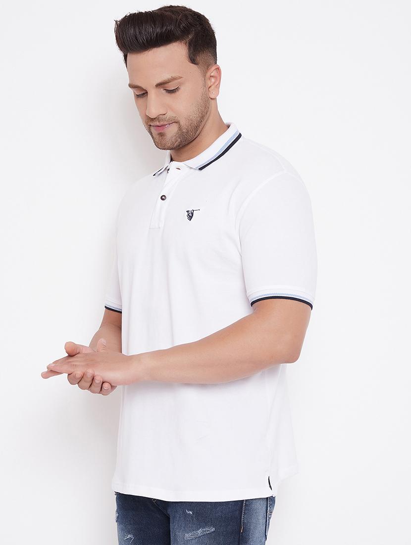 white solid polo t-shirt - 17771143 - Zoom Image - 2
