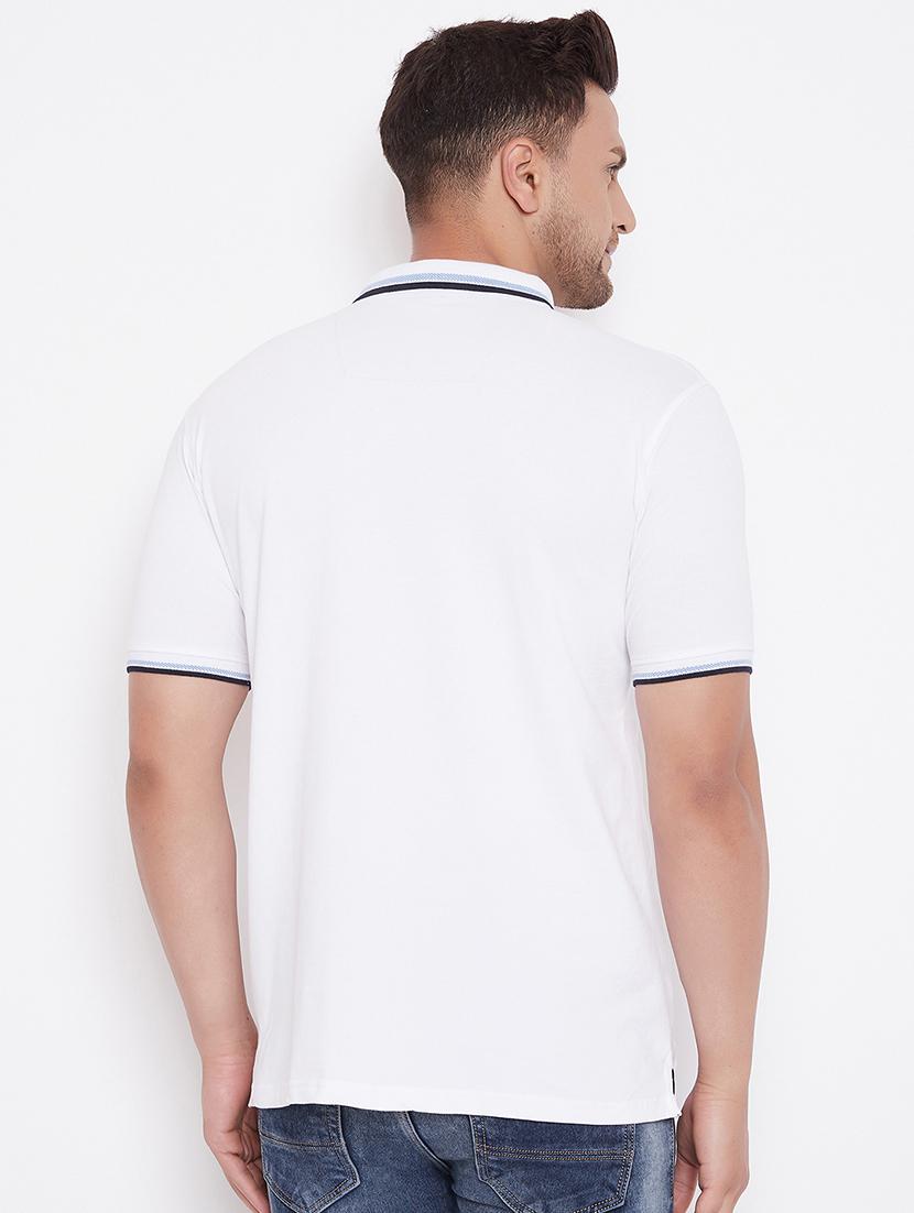 white solid polo t-shirt - 17771143 - Zoom Image - 3