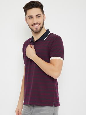 purple striped polo t-shirt - 17771147 - Standard Image - 2