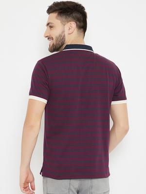 purple striped polo t-shirt - 17771147 - Standard Image - 3