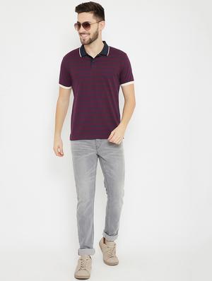 purple striped polo t-shirt - 17771147 - Standard Image - 4