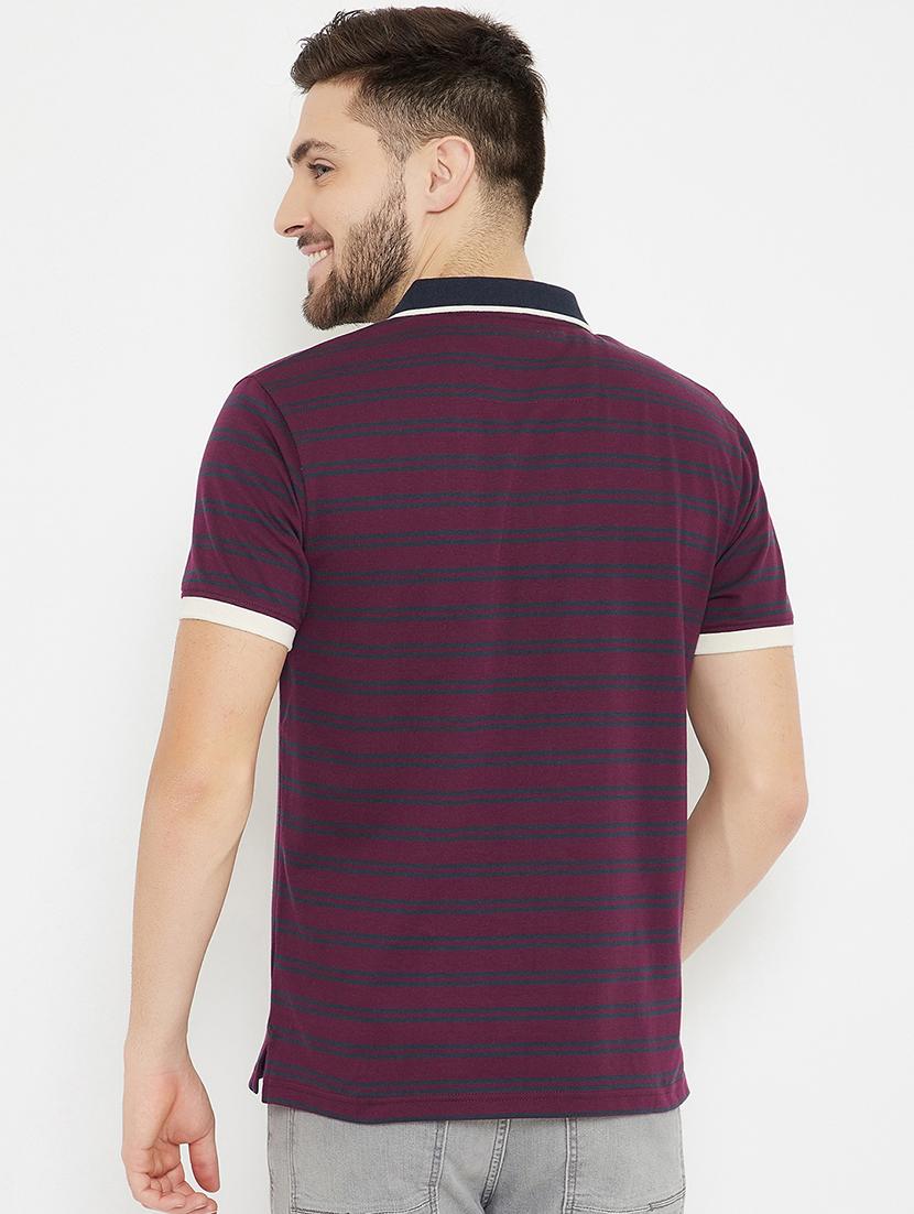 purple striped polo t-shirt - 17771147 - Zoom Image - 3