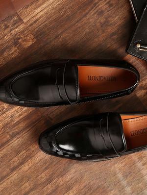 black patent leather handicraft loafers - 17771847 - Standard Image - 2