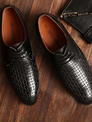 black patent leather laceup derbies - 17771852 - Standard Image - 2