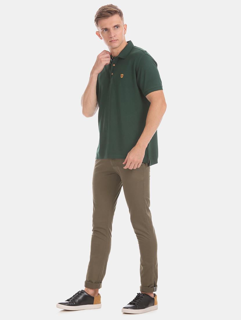brown solid flat front casual trouser - 17771884 - Zoom Image - 5