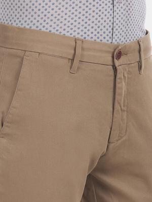 brown solid flat front casual trouser - 17771891 - Standard Image - 5