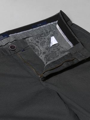 grey textured flat front casual trouser - 17771896 - Standard Image - 5