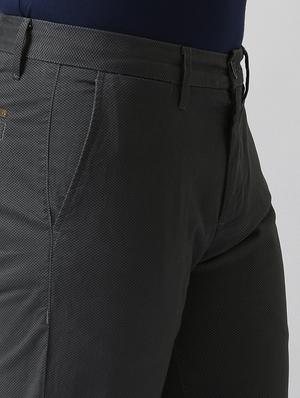 grey textured flat front casual trouser - 17771896 - Standard Image - 6