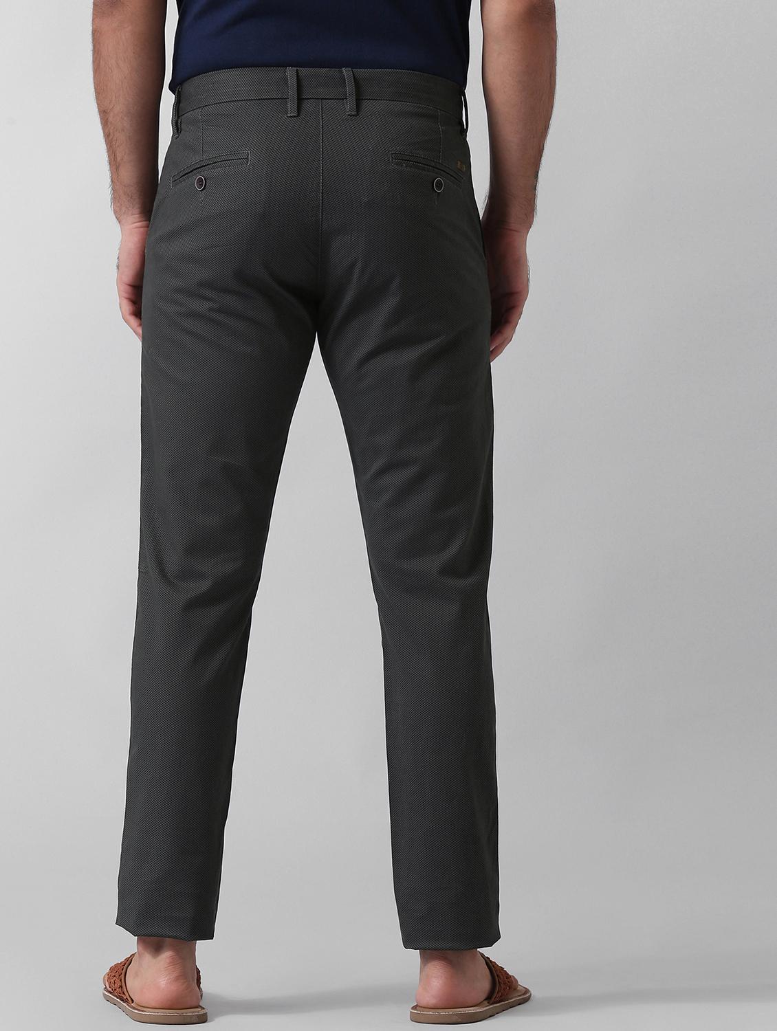 grey textured flat front casual trouser - 17771896 - Zoom Image - 3