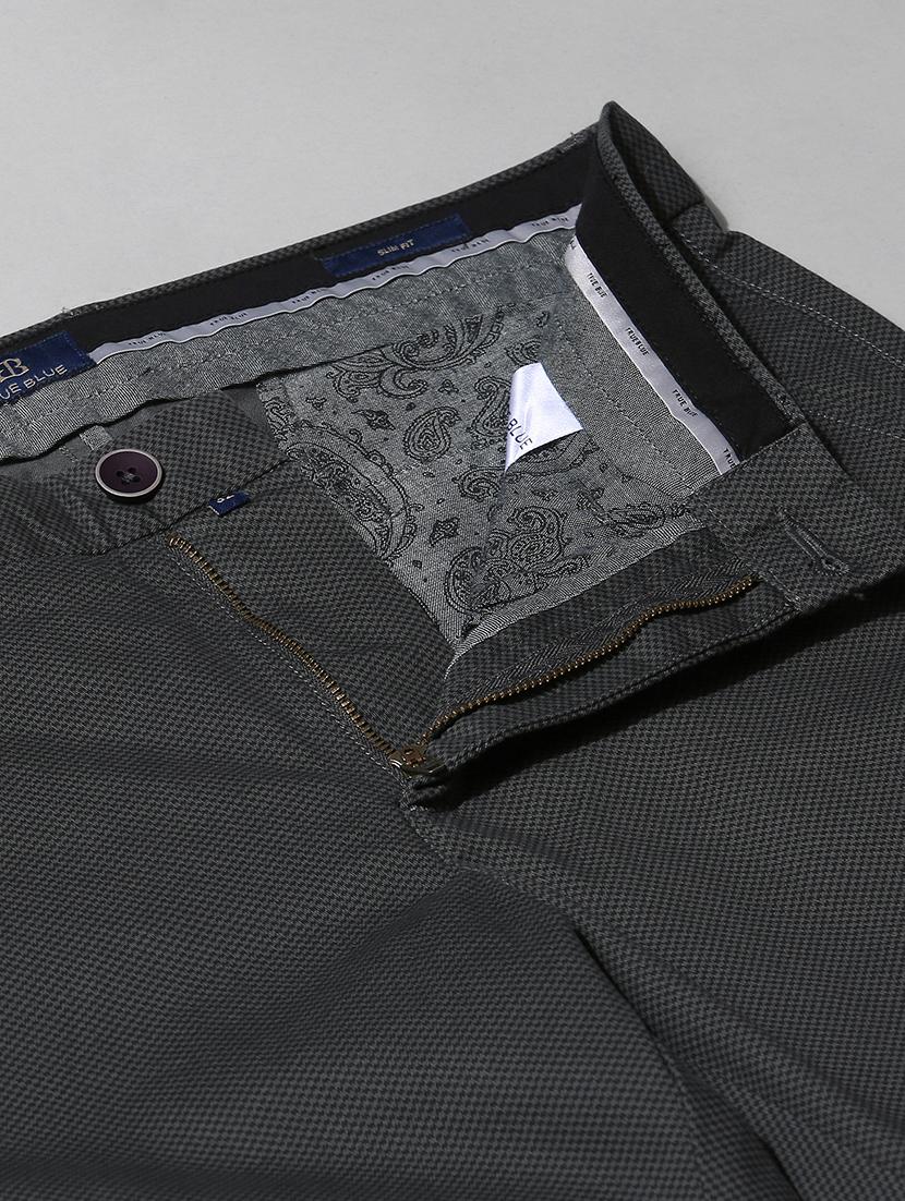 grey textured flat front casual trouser - 17771896 - Zoom Image - 5