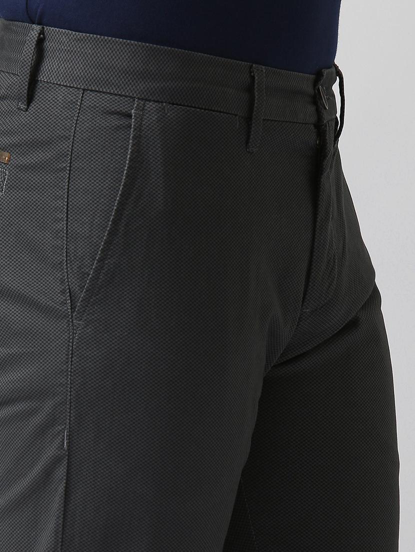 grey textured flat front casual trouser - 17771896 - Zoom Image - 6