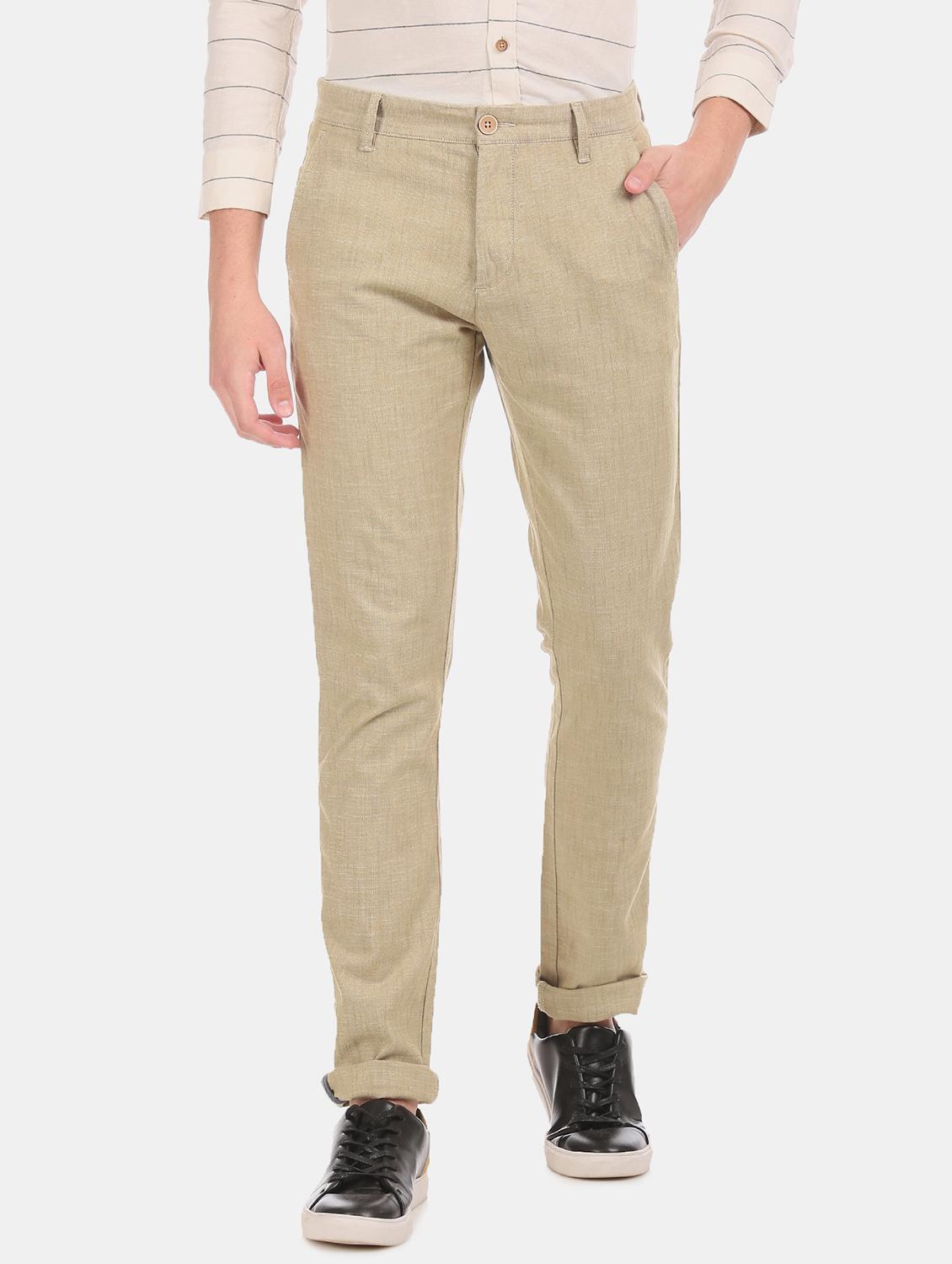 beige solid chinos - 17771899 - Zoom Image - 1