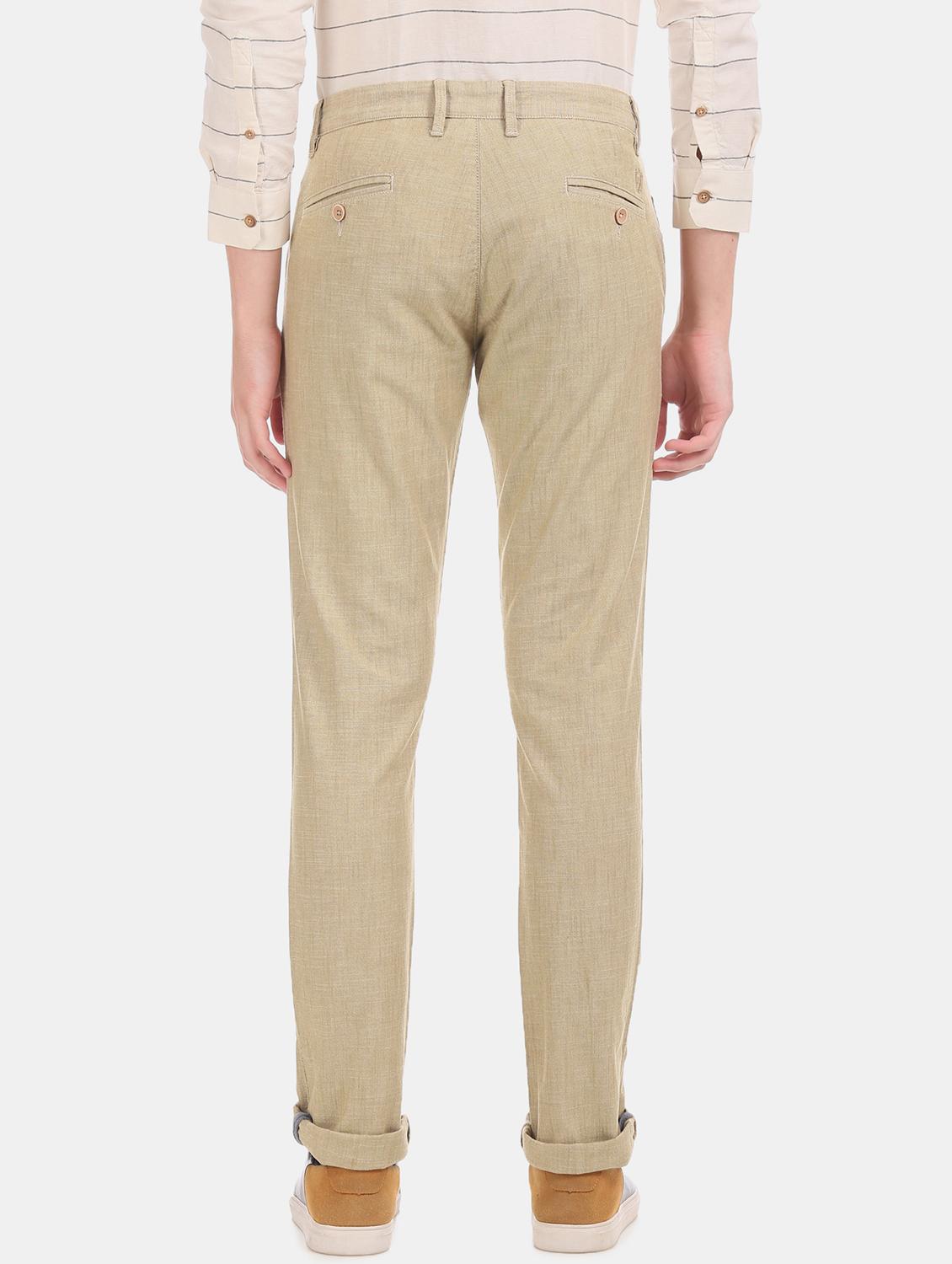 beige solid chinos - 17771899 - Zoom Image - 4