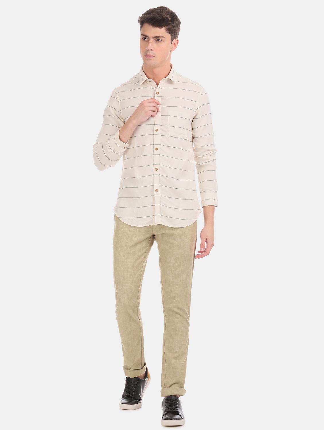 beige solid chinos - 17771899 - Zoom Image - 5