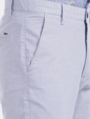 blue striped flat front casual trouser - 17771931 - Standard Image - 6