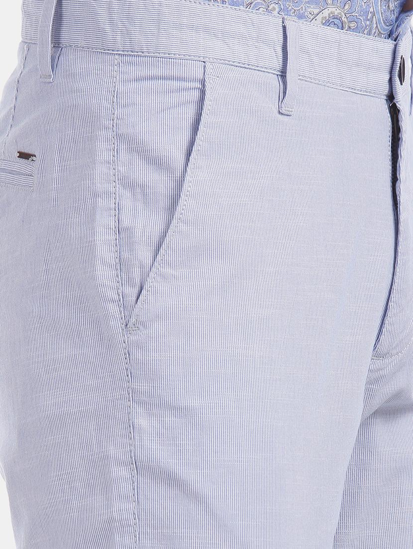 blue striped flat front casual trouser - 17771931 - Zoom Image - 6