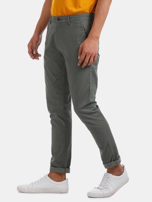 green striped flat front casual trouser - 17771932 - Standard Image - 2