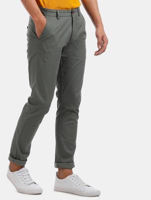 green striped flat front casual trouser - 17771932 - Standard Image - 3