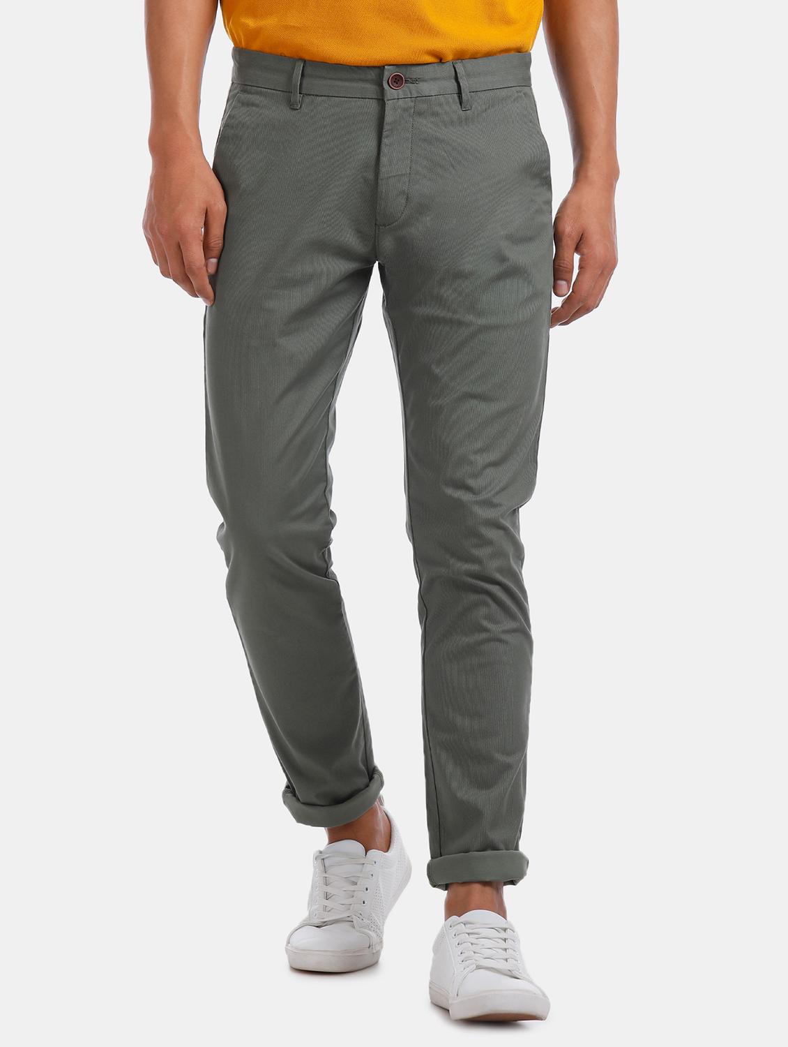 green striped flat front casual trouser - 17771932 - Zoom Image - 1