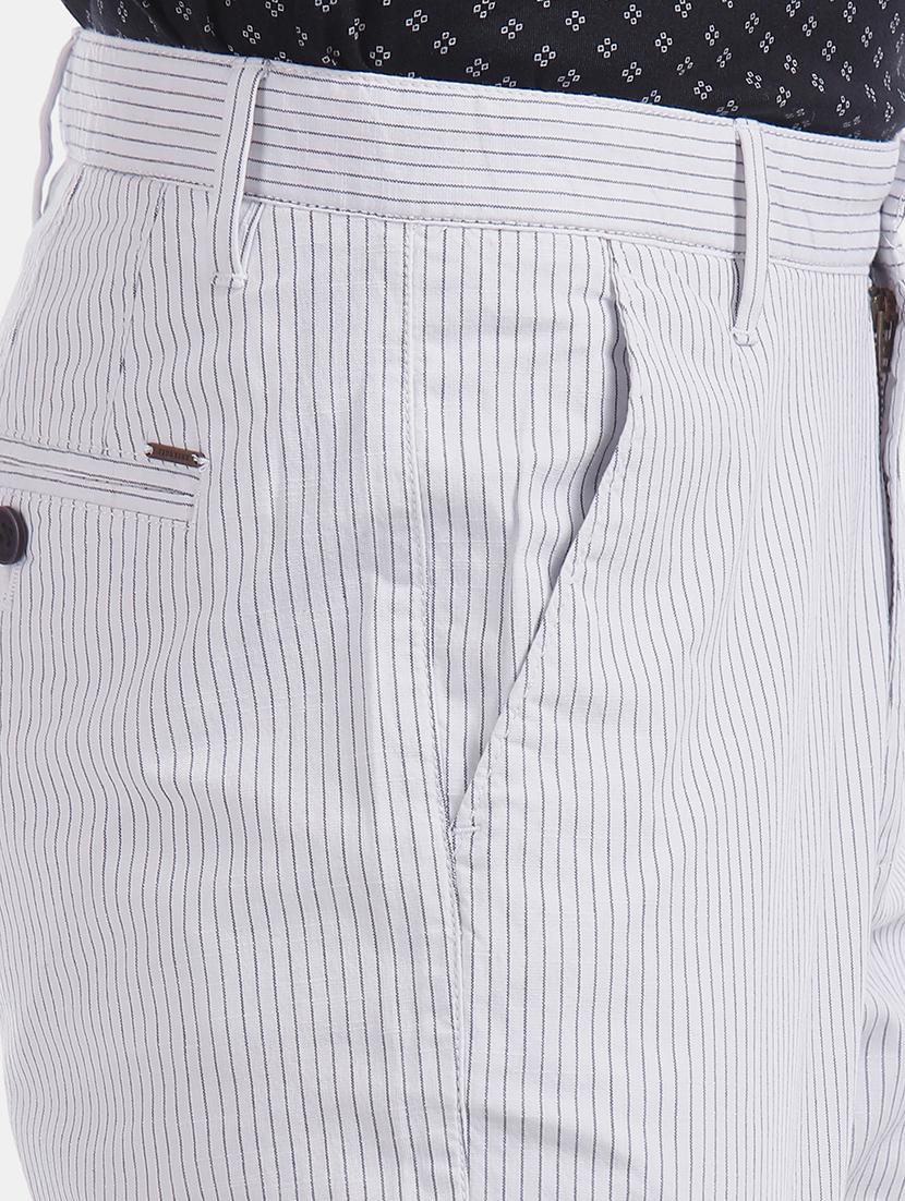 white striped flat front casual trouser - 17771938 - Zoom Image - 6