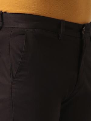 brown solid flat front casual trouser - 17771946 - Standard Image - 6
