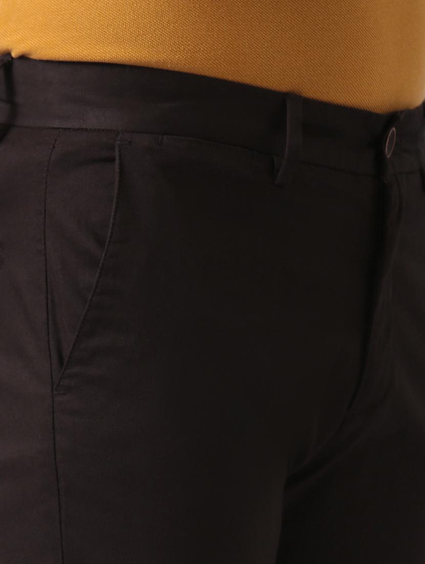 brown solid flat front casual trouser - 17771946 - Zoom Image - 6