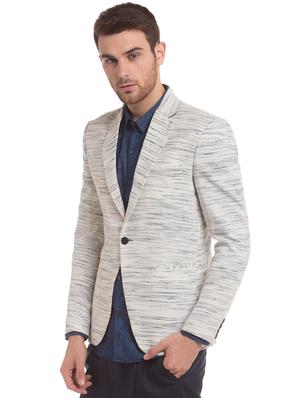white self design single breasted casual blazer - 17771957 - Standard Image - 2