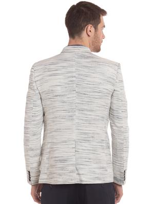 white self design single breasted casual blazer - 17771957 - Standard Image - 3