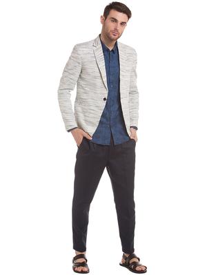 white self design single breasted casual blazer - 17771957 - Standard Image - 4