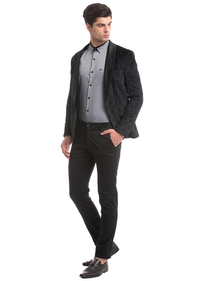 black self design single breasted casual blazer - 17771959 - Zoom Image - 4