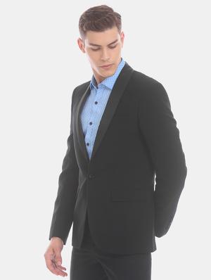 black solid single breasted casual blazer - 17771967 - Standard Image - 2