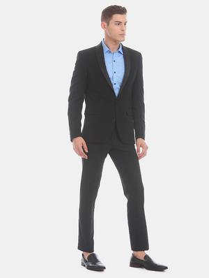 black solid single breasted casual blazer - 17771967 - Standard Image - 4