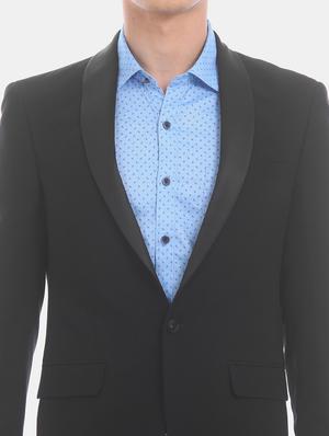 black solid single breasted casual blazer - 17771967 - Standard Image - 5