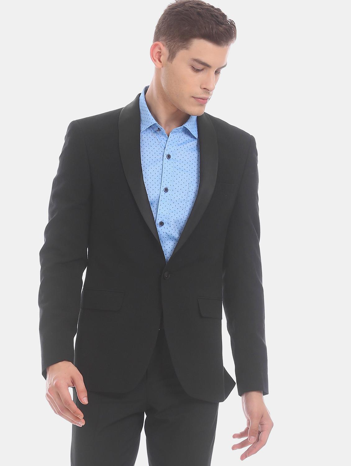 black solid single breasted casual blazer - 17771967 - Zoom Image - 1