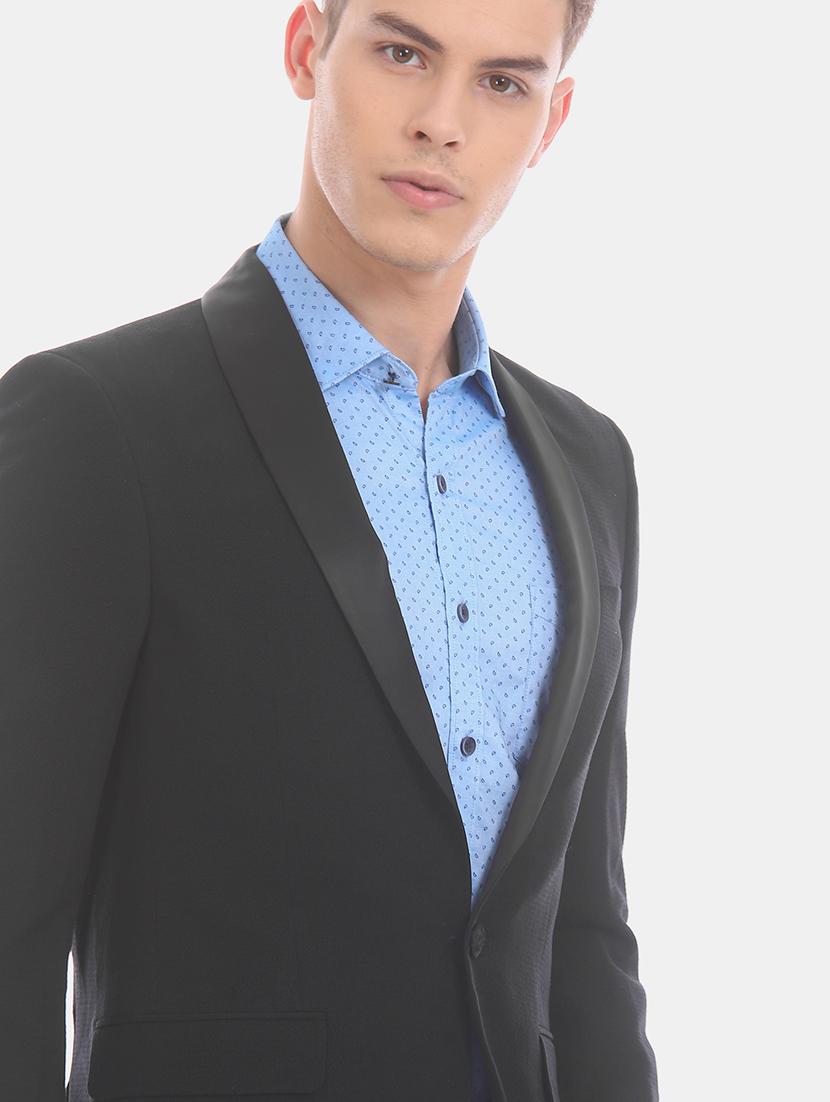 black solid single breasted casual blazer - 17771967 - Zoom Image - 6